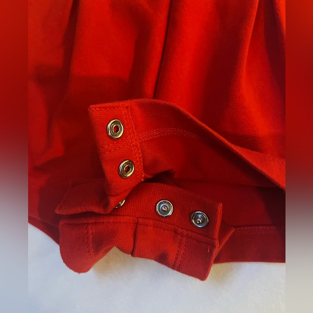 Janie and Jack Red Kids Overalls with Bow Accents 6-12M - Picture 3 of 6